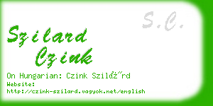 szilard czink business card